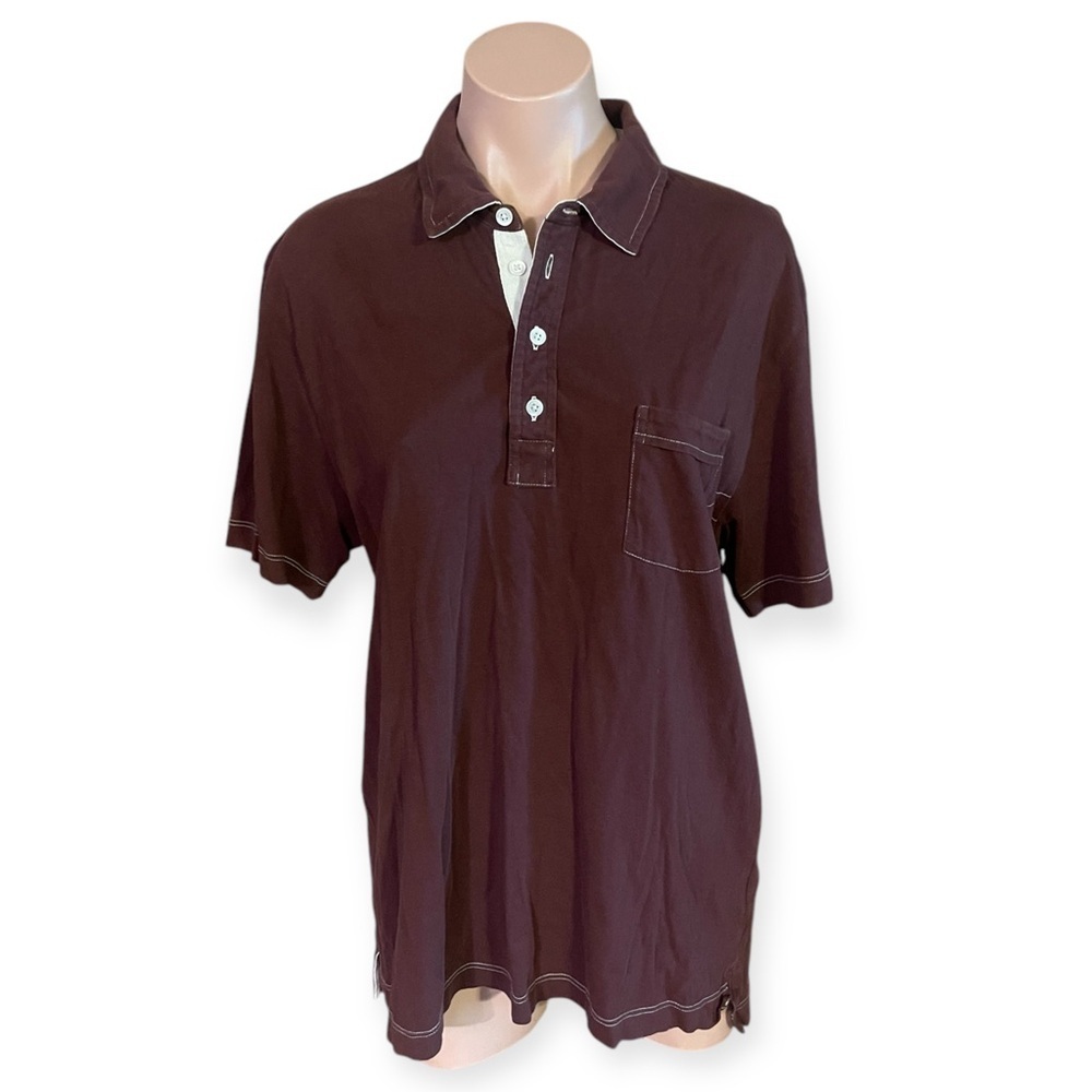 Billy Reid Men’s XL Maroon Interlock Polo Shirt
